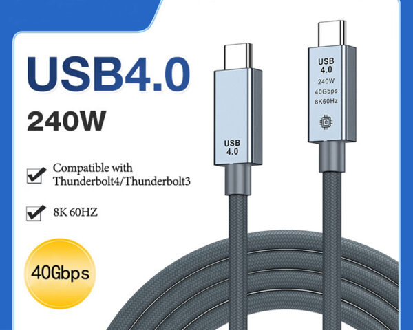 Câble USB4 à paire torsadée 40G haute vitesse
