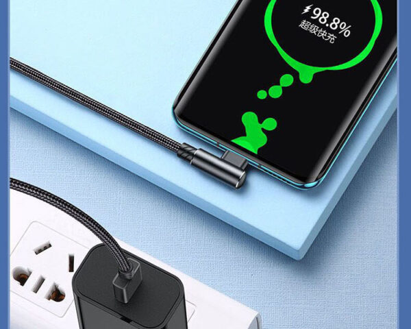 Nylon Braided 90 Degree USB Type-C Cable - 图片 2
