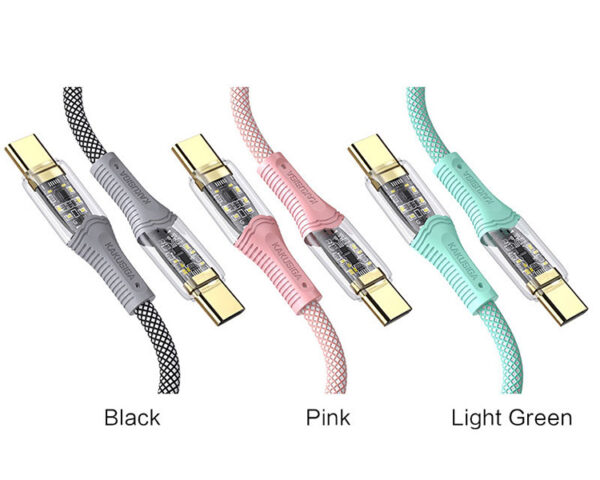 Câble de données tressé transparent PD 60 W Type-C - 图片 2