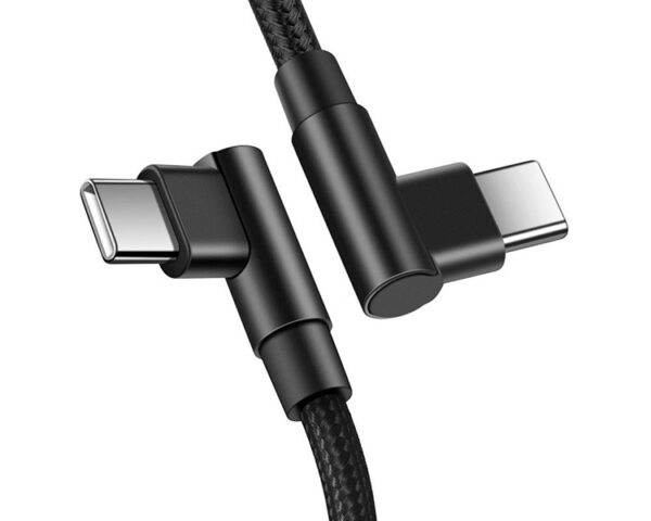Câble USB-C vers USB-C tressé en nylon à 90 degrés