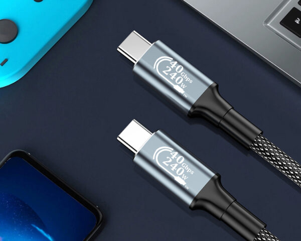 Câble de données USB4 240 W avec fonction complète, câble Type-C PD