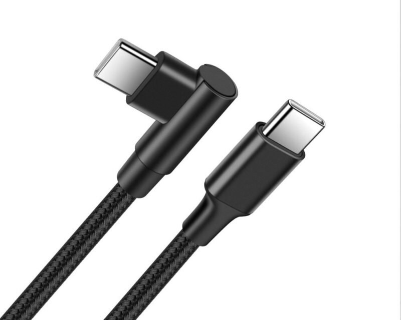 Nylon Braided 90 Degree USB-C TO USB- C Cable - Afbeelding 4