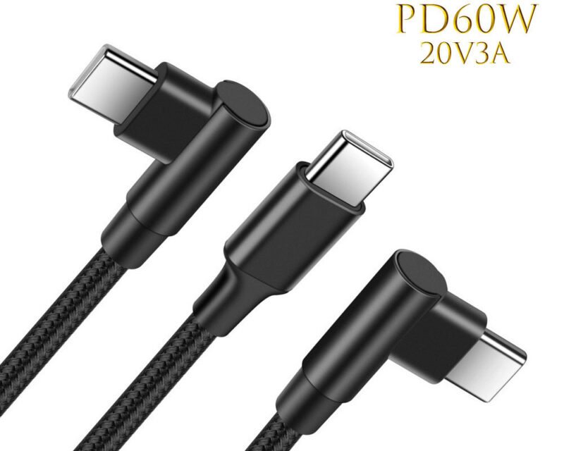 Nylon Braided 90 Degree USB-C TO USB- C Cable - Bilde 2