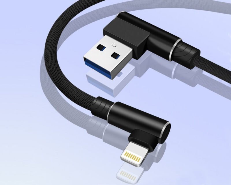 Doule 90 USB A To Lightning(braided) - Afbeelding 3